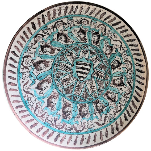 19th Century Brown and Mint Creamware Baroque Plate For Sale