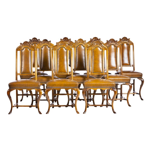 Portuguese Dining Chairs, 20th Century, Set of 10 For Sale