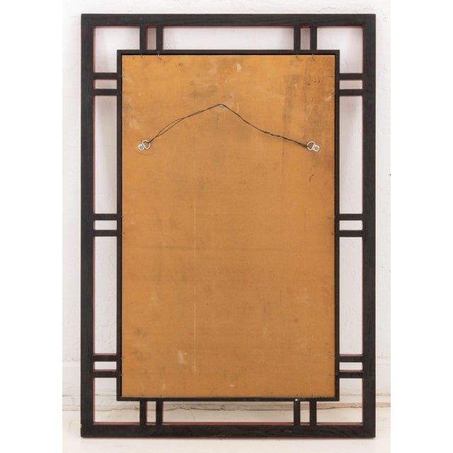 Wood James Mont Style Red Stained Oak Framed Mirror For Sale - Image 7 of 7