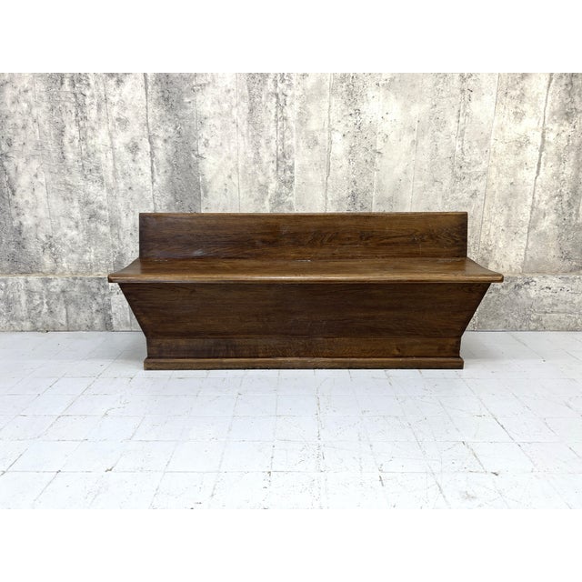 Oak Storage Bench Banquette, 1950s For Sale - Image 10 of 10