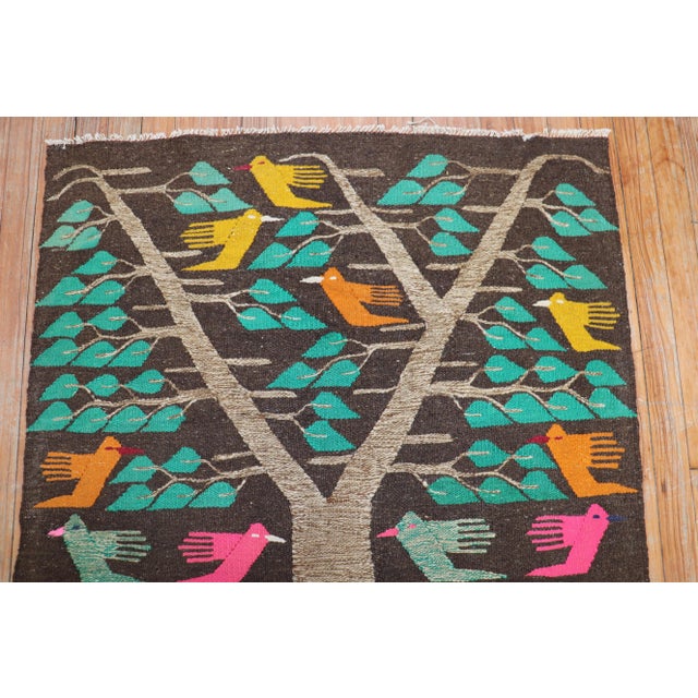 Figurative Vintage Pictorial Kilim - 3'2" x 4'8" For Sale - Image 3 of 7