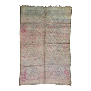 Vintage Pink Moroccan Rug - 9.2 X 6.5 Ft For Sale
