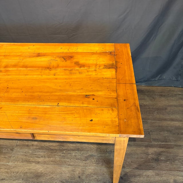 French Provincial 19th Century Farmhouse Dining Table With Two Drawers For Sale - Image 10 of 12