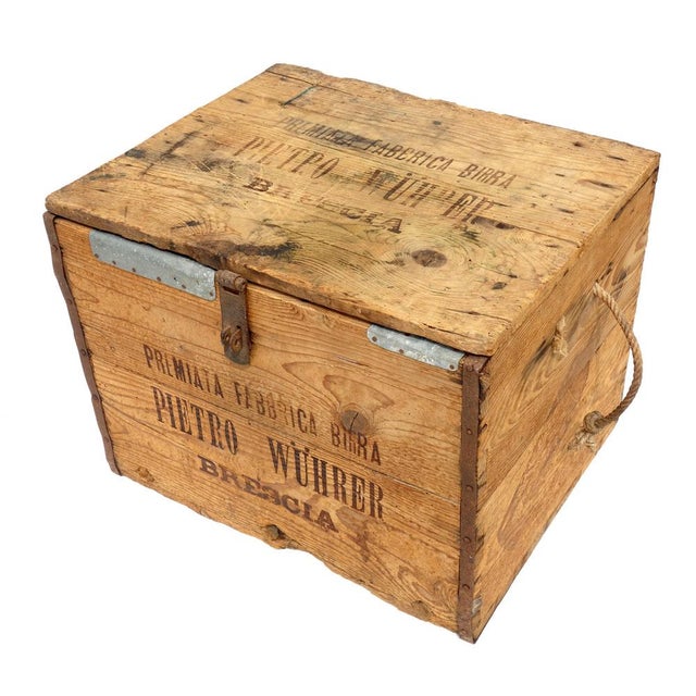 Industrial Wooden Beer Trunk Case from Pietro Whürer, 1940s For Sale - Image 3 of 6