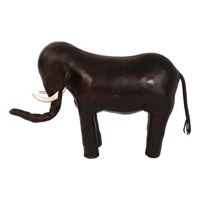 1960s Leather Elephant Footstool by Dimitri Omersa for Abercrombie & Fitch For Sale