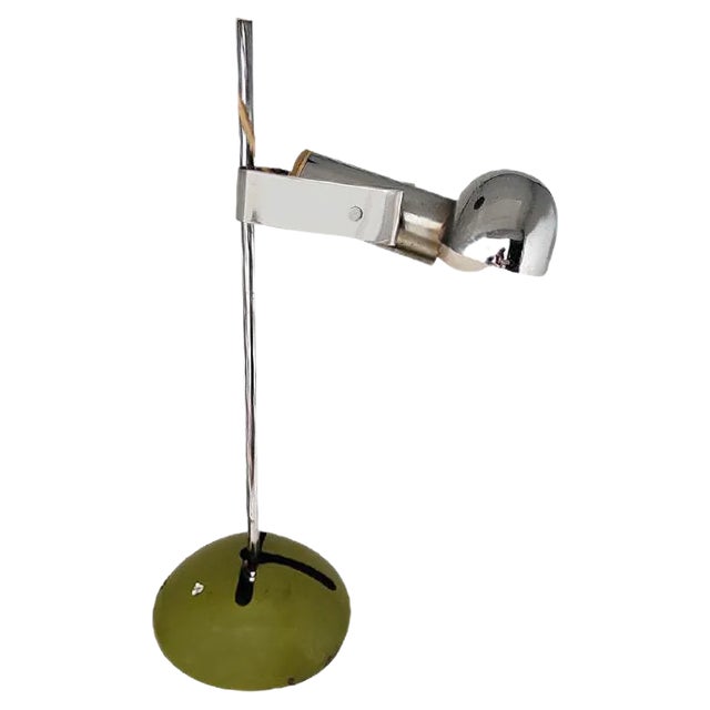Vintage Table Lamp with Chromed Metal Base For Sale