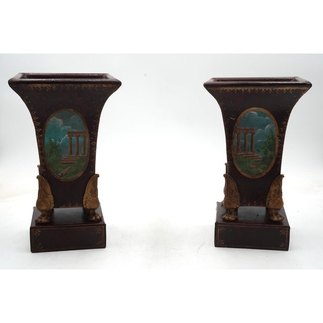 Age: Approx: 40 Years Old Details: Claw Feet High Quality Construction Metal Toleware Hand Painted Un-Marked As To...