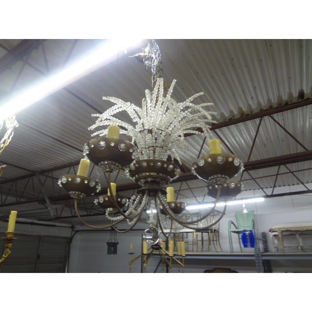 1940s French Maison Bagues Beaded Crystal Chandelier For Sale - Image 10 of 11