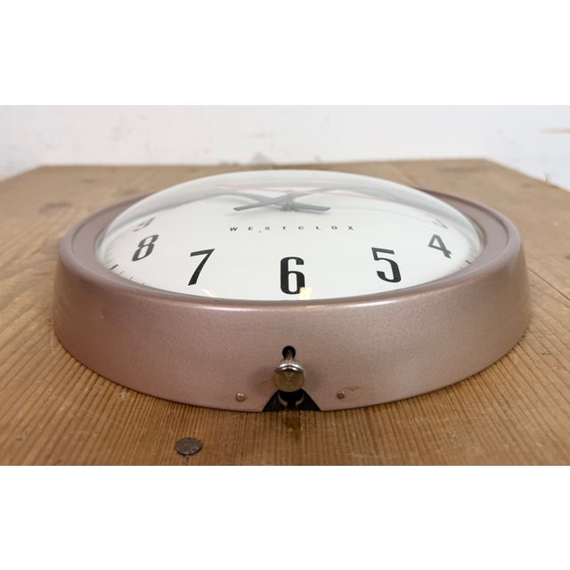 Industrial Brown Electric Station Wall Clock from Westclox, 1960s For Sale - Image 12 of 18