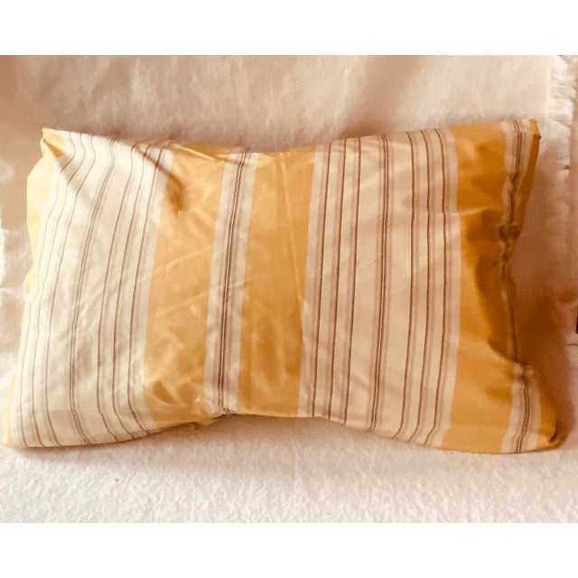 Scalamandré Silk Stripe | Café Au Lait, Warm Cream & Lemon Pinstripe | 72"w × 54"l For Sale - Image 10 of 17