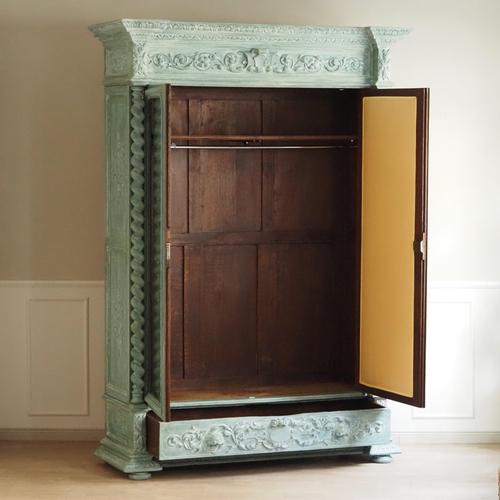 Antique Gründerzeit Mirrored Wardrobe For Sale - Image 12 of 18