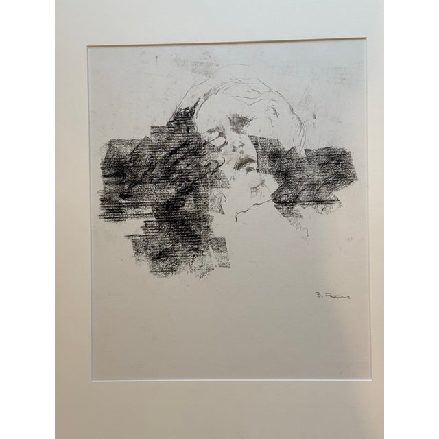 Late 20th Century Female Portrait Charcoal on Paper For Sale In Columbus - Image 6 of 9