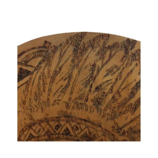 Native American Early 20th Century Native American Pyrography Wall Plaque For Sale - Image 3 of 5