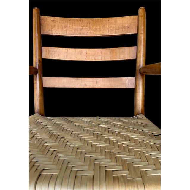 “Mom and Pop” Antique Americana High Country, Birdseye Maple, Ladder-Back Mid to Late 1800’s - Set of 2 For Sale - Image 9 of 11