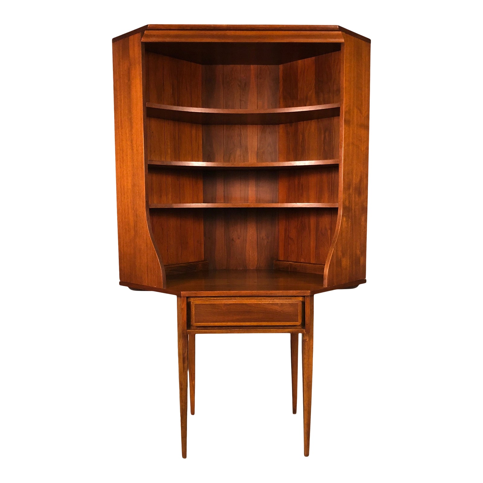 Kent Coffey SimplexII MidCentury Modern Corner Desk With Book Case