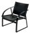 Postmodern Saddle Leather and Steel Lounge Chair, 1980s For Sale