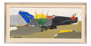 Hans Osswald, Abstract Formation Foe, 1960s, Oil on Panel, Framed