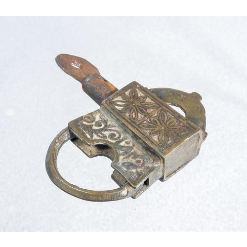 Antique Bronze and Iron Padlock, Asia, 1700s For Sale - Image 4 of 14