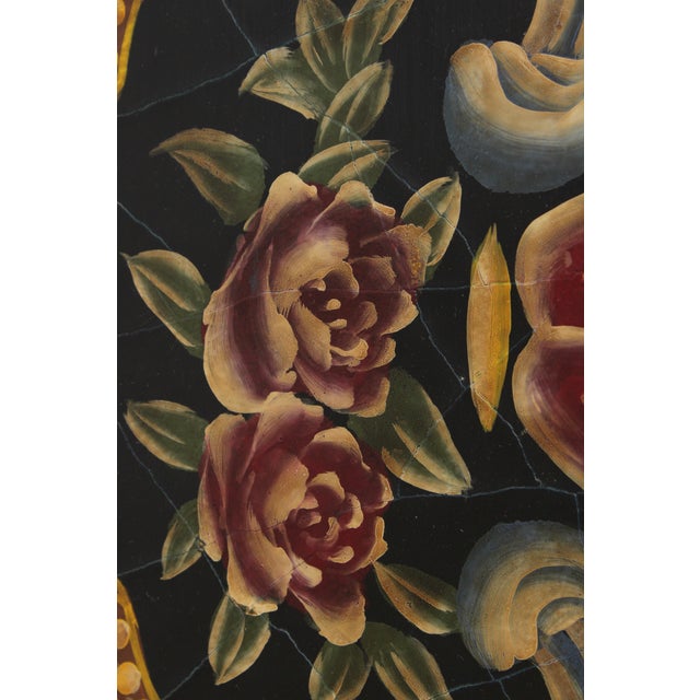 Maitland Smith Painted Tapestry Design Wall Panel For Sale - Image 11 of 14
