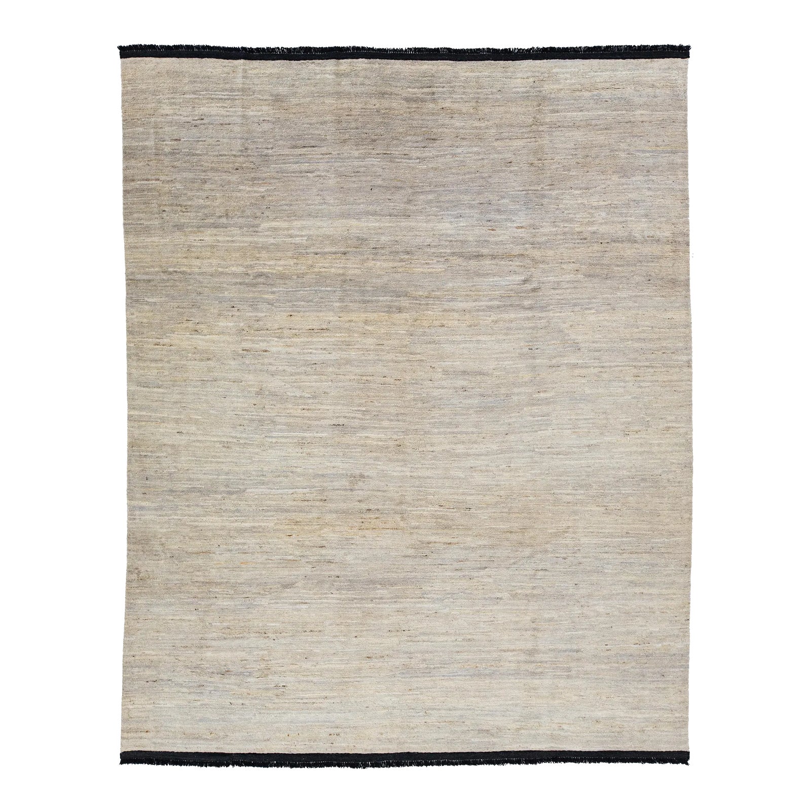 Modern Gabbeh Style Room Size Wool Rug in Beige & Gray Colors | Chairish