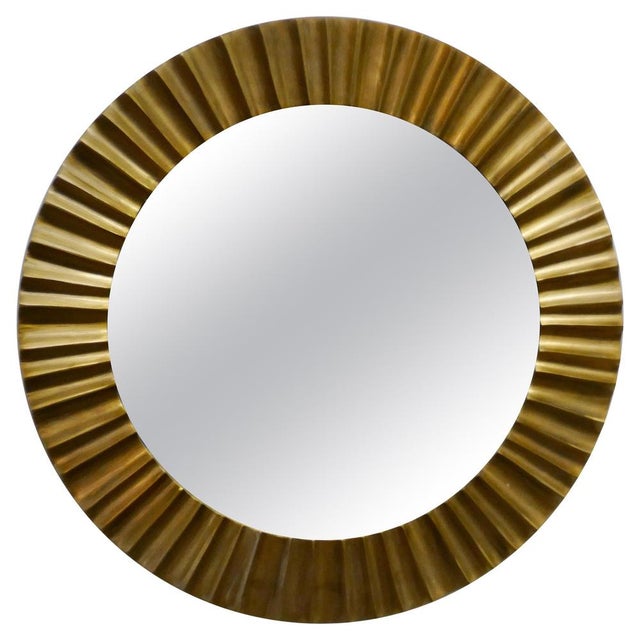 1970s Art Deco Brass Odeon Sunburst Mirror, 1970s For Sale - Image 5 of 5