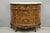 Vintage French Louis XV Style Bombe Demilune Marble Top Floral Painted Commode. Item features 3 dovetailed drawers, hand...