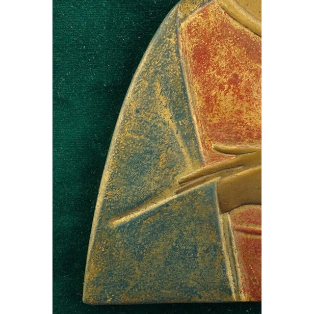 20th Century Gilded Bronze Plaque Sculpture Praying Madonna by Mario Gatti for Guido Reni, Italy, 1950s For Sale - Image 11 of 18