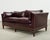 Mid-Century Modern English Regency Style Waxed Cordovan Leather Case Sofa For Sale - Image 3 of 18