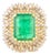 Estate 14k Gold 4.83 Ct Emerald & Diamond Cocktail Ring Size 7 For Sale