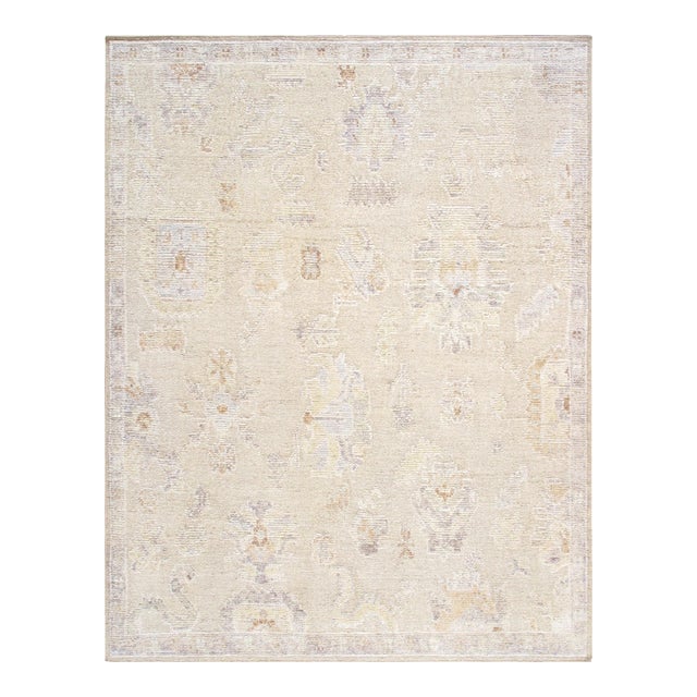 Oushak Wool Camel Area Rug, 9' 3'' X 12' 3'' For Sale