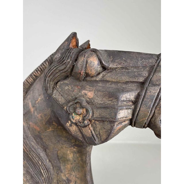 Chinese Artist, Tang Style Wooden Horse, Early 19th Century, Wood & Gesso For Sale - Image 5 of 18
