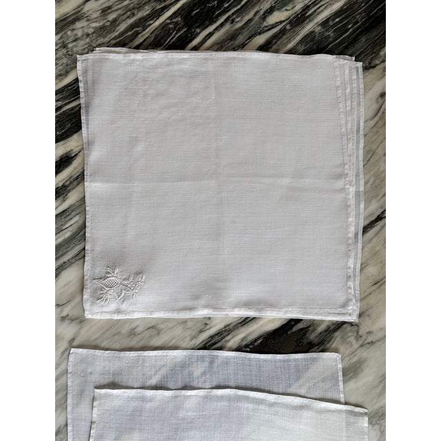 Pomegranate Motif Fine Cotton Linen Napkins - Set of 8 For Sale - Image 11 of 15
