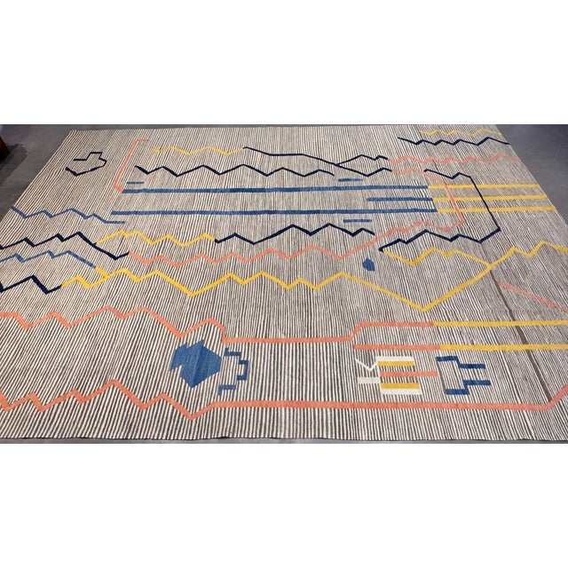 Decorative Flat Woven Rug For Sale - Image 9 of 11
