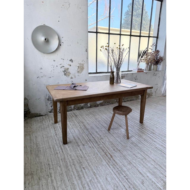 Wood Vintage Farmhouse Table in Oak, 1970s For Sale - Image 7 of 18