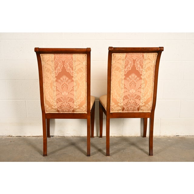 Baker Furniture Style Regency Carved Mahogany Dining Chairs, Set of Four For Sale - Image 12 of 13