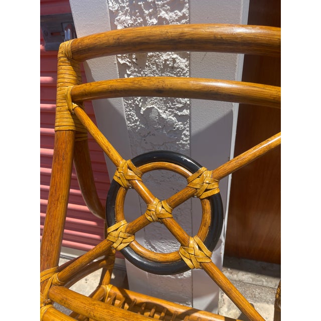 Pair of Authentic McGuire Target Back Vintage Rattan Armchairs For Sale - Image 12 of 12
