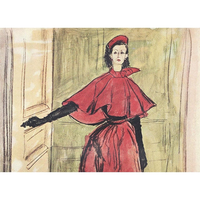 1948 Rare Find--Mid-Century Christian Dior Fashion Print