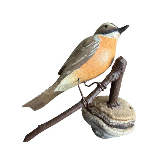 Austrian Folk Art Carved Wood Bird #93, 1930s For Sale - Image 4 of 4