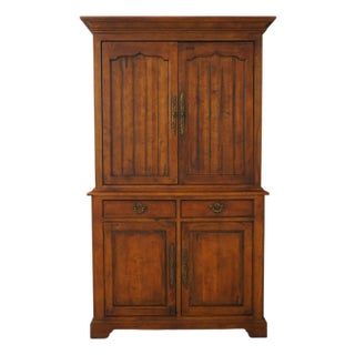 Century Large Country Distressed Finish Tv Armoire For Sale