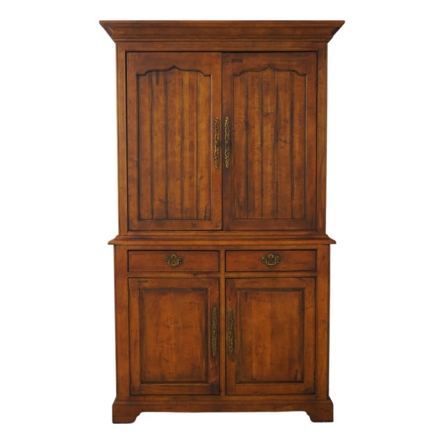 Century Large Country Distressed Finish Tv Armoire For Sale