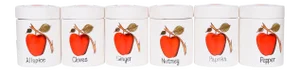Red Apple Ceramic Spice Jars - Set of 6