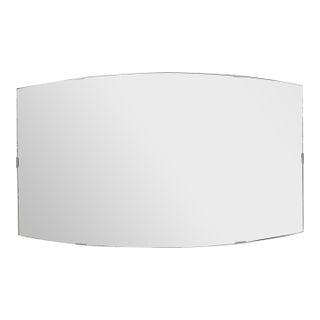 Vintage Rway Mid Century Modern Minimalist Glass Rectangular Bowed Wall Mirror For Sale