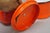 Vintage Enamel Orange & Black Metal Double Boiler Nesting Pot W/ Lid For Sale - Image 11 of 13