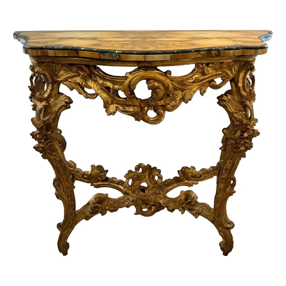 Roman Console with Marble Top, 1700s | Chairish