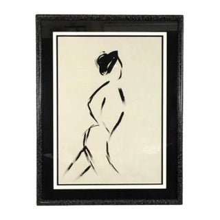 1989 Untitled Figure Original Acrylic Painting Signed C. Wyman For Sale