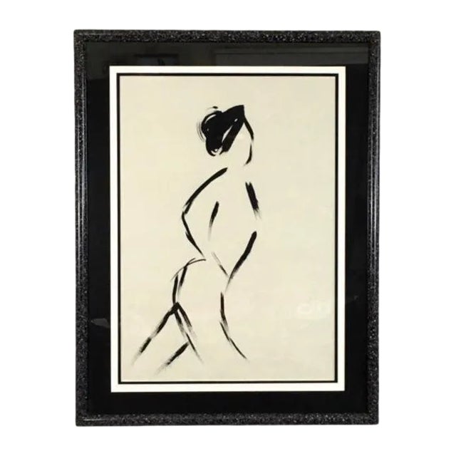 1989 Untitled Figure Original Acrylic Painting Signed C. Wyman For Sale
