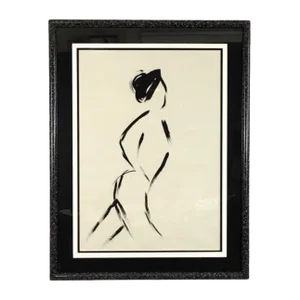 1989 Untitled Figure Original Acrylic Painting Signed C. Wyman
