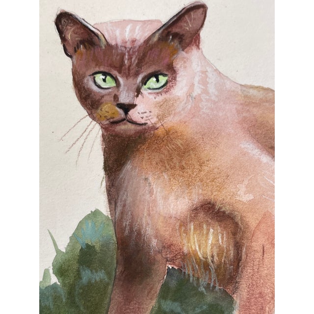 1960s Gorgeous Original Art Cat Pictures - Set of 6 For Sale - Image 4 of 7