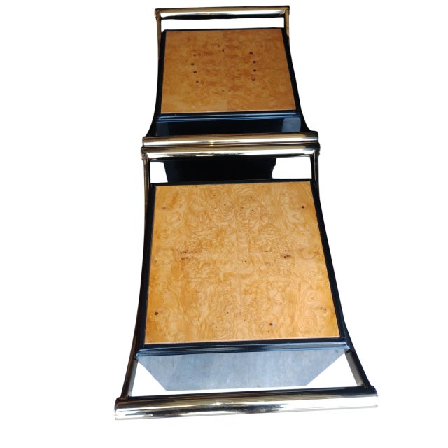 A Pair of 1970s French Hollywood Regency Side Tables, Masterfully Designed by Jean Claude Mahey for the Prestigious Maison Roméo. For Sale In Raleigh - Image 6 of 12