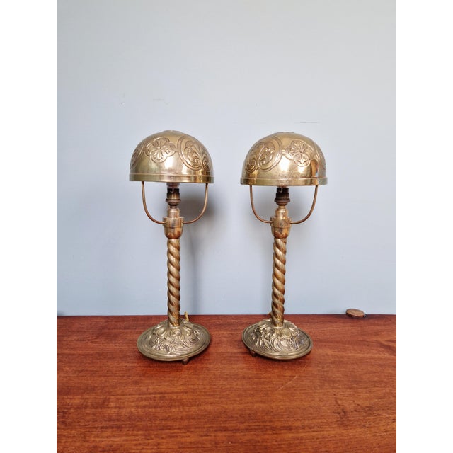 Bronze and Brass Table Lamps, 1890s, Set of 2 For Sale - Image 5 of 17